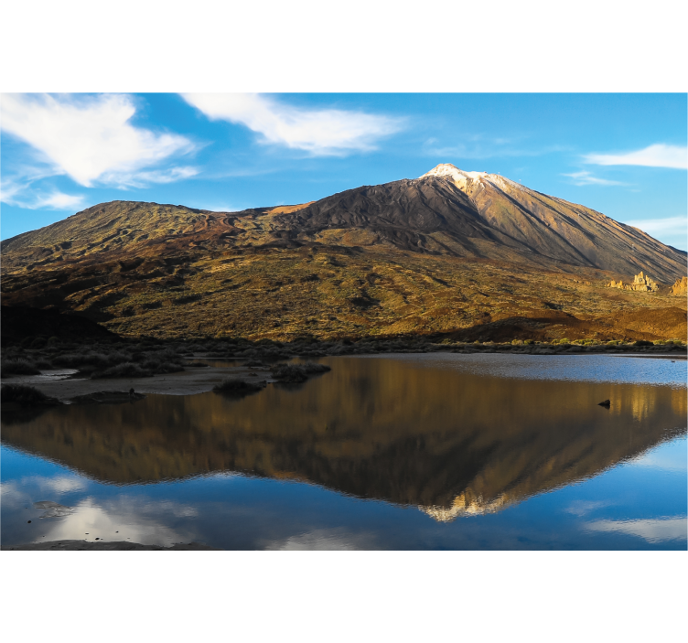 Store enrouleur salon reflet du teide dans l'eau - TenStickers