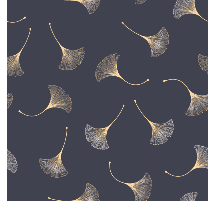 Store enrouleur salon feuille de ginkgo bleu et or - TenStickers