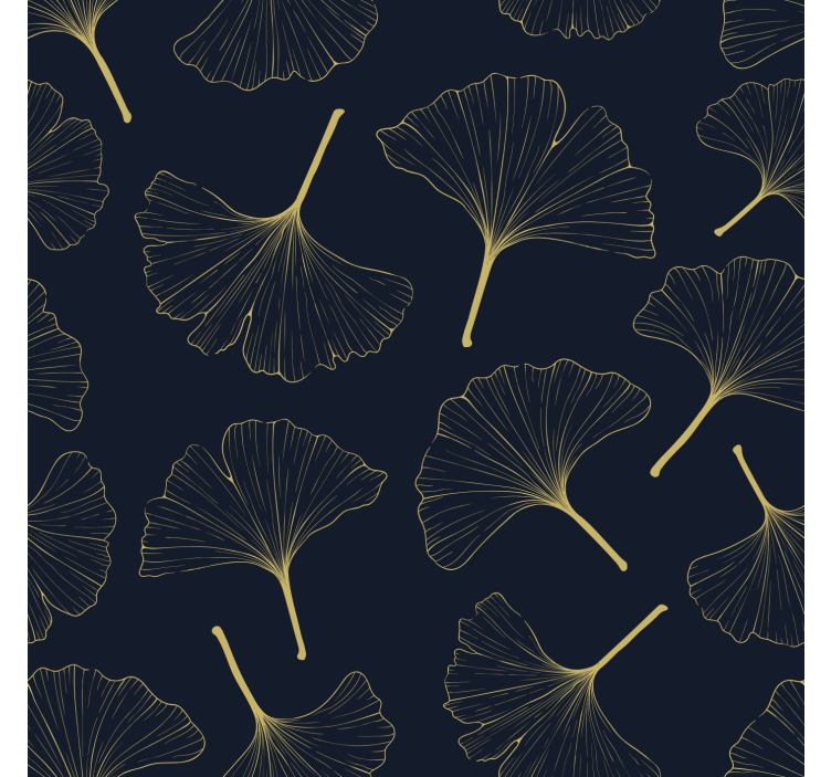 Store enrouleur salon feuilles de ginkgo 3d dorées - TenStickers