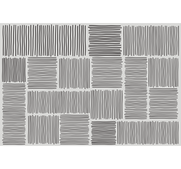Store enrouleur salon lignes noir et blanc style rétro - TenStickers