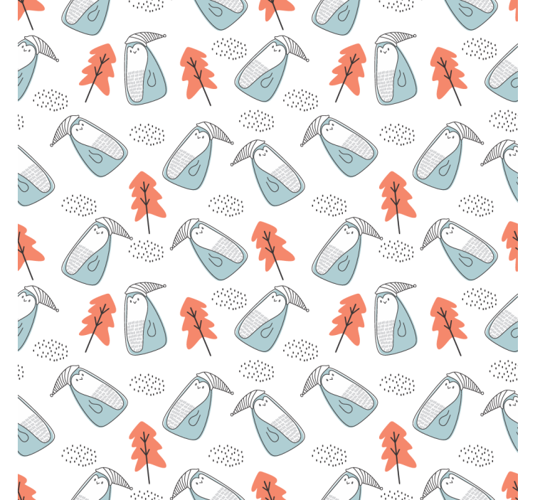 Store enrouleur salon pingouins minimalistes et arbres - TenStickers