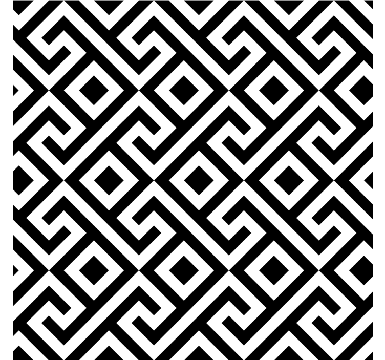 Store enrouleur salon motif géométrique noir et blanc - TenStickers