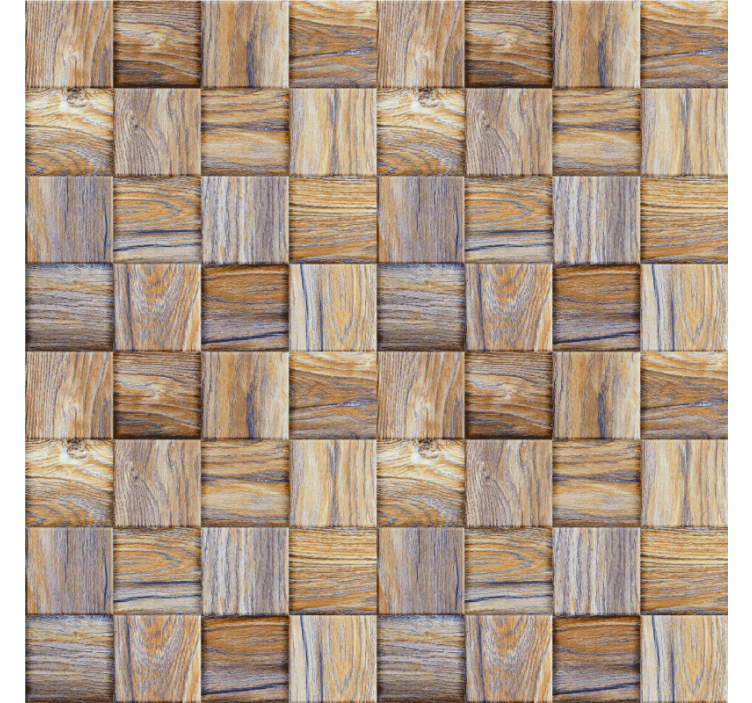 Store enrouleur salon imitation mosaïque bois années 80 - TenStickers