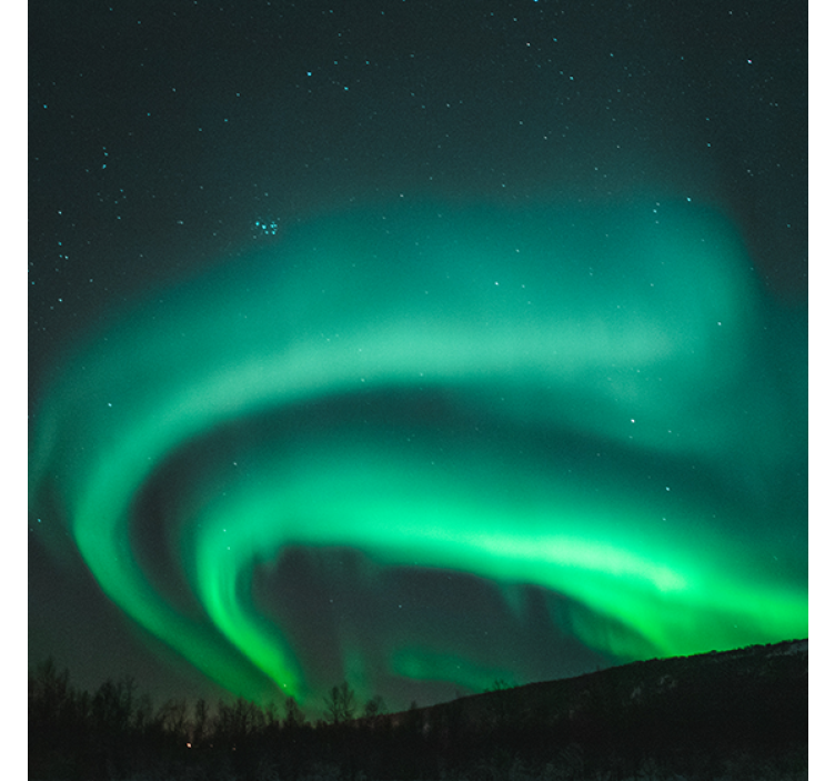 Store enrouleur salon paysage nordique vert magnifique - TenStickers