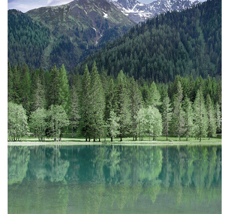 Store enrouleur salon lac verdoyant nature - TenStickers
