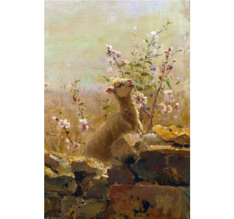 Store enrouleur salon tableau amusant avec un mouton - TenStickers