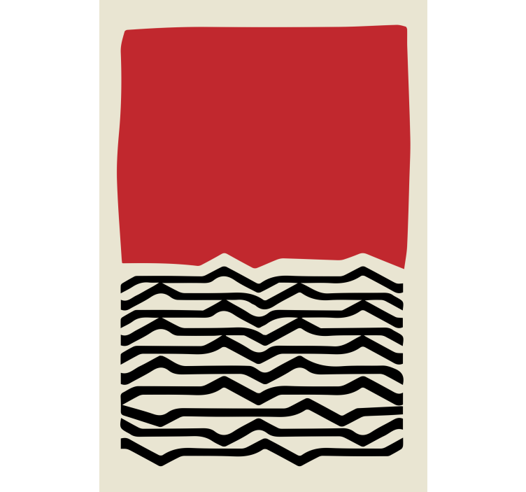 Store enrouleur salon peinture rouge lignes noires - TenStickers