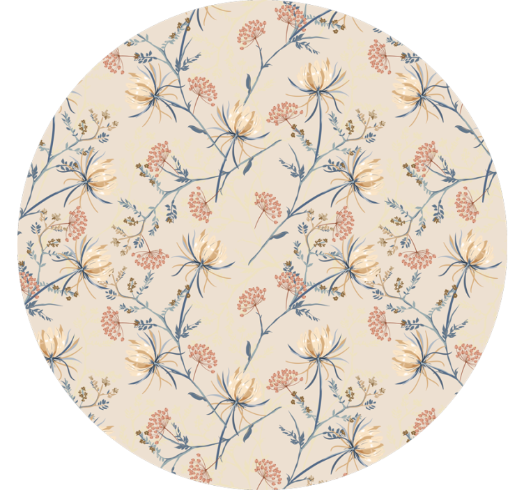 Store enrouleur beige motif floral botanique - TenStickers