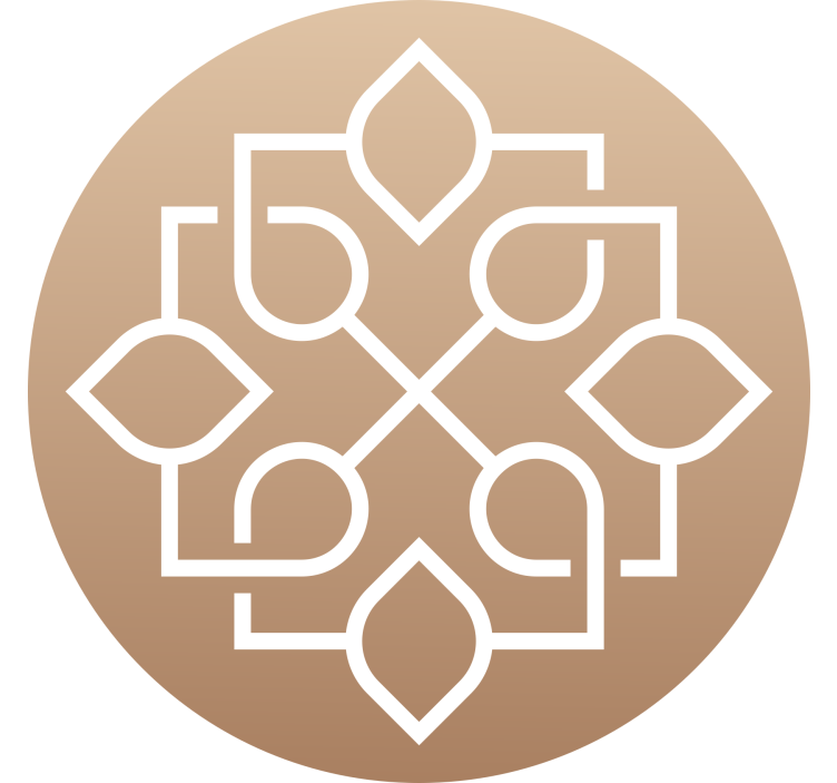 Store enrouleur beige design mandala lignes géométriques - TenStickers