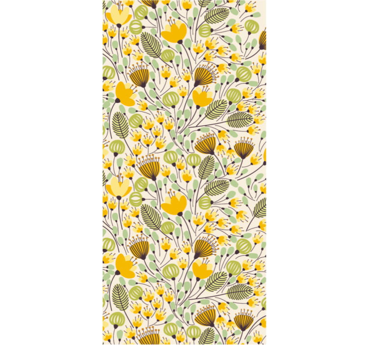 Store enrouleur chambre dentelle florale jaune - TenStickers