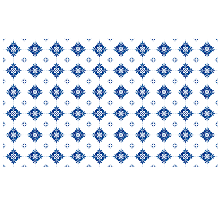 Store enrouleur chambre carrelage bleu vintage - TenStickers