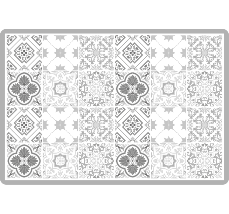 Store enrouleur chambre motif carreaux gris marocains - TenStickers