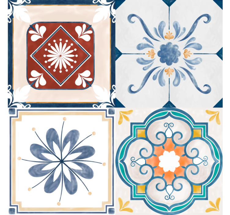 Store enrouleur chambre carreaux de four vintage - TenStickers