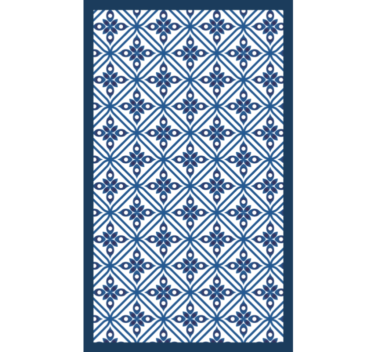 Store enrouleur chambre motif japonais bleu et blanc - TenStickers