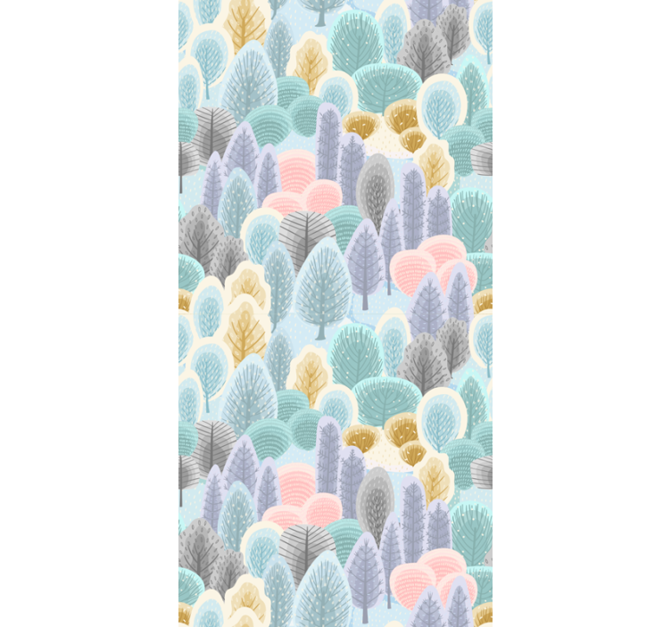 Store enrouleur arbre motif forêt pastel - TenStickers