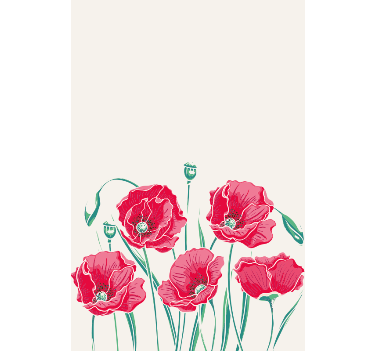 Store enrouleur fleurs et plantes Élégance coquelicot - TenStickers