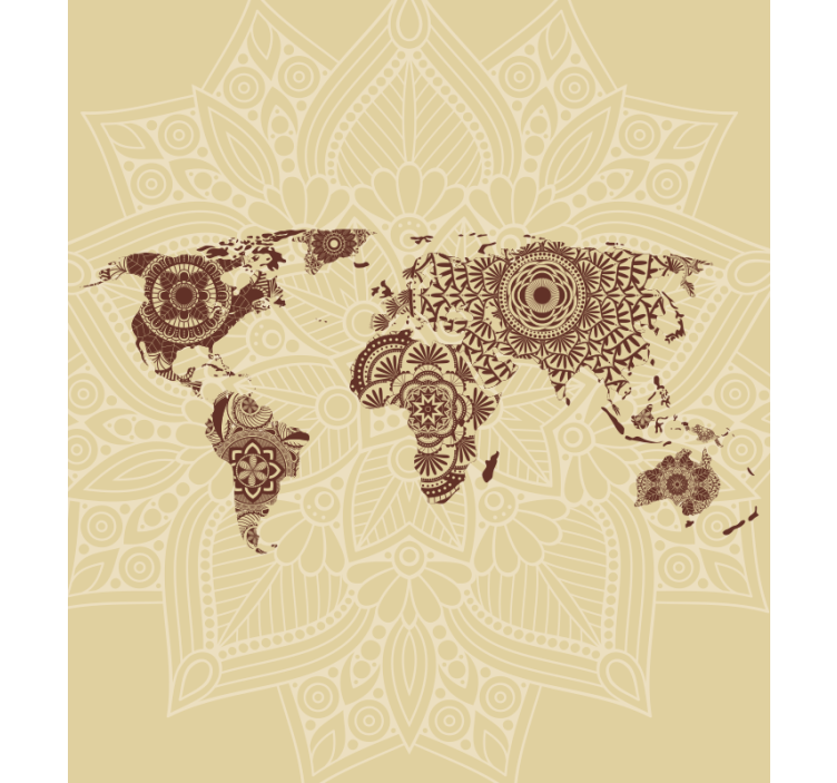 Store enrouleur carte du monde tapisserie mandala - TenStickers