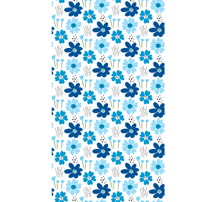 Store enrouleur fleurs et plantes motif bleu simple - TenStickers