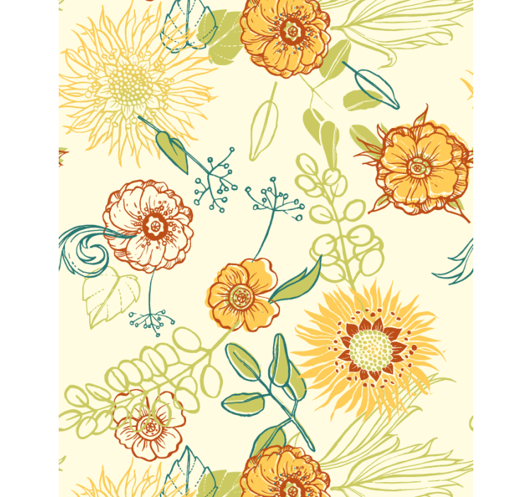 Store enrouleur fleurs et plantes motifs floraux vibrants - TenStickers
