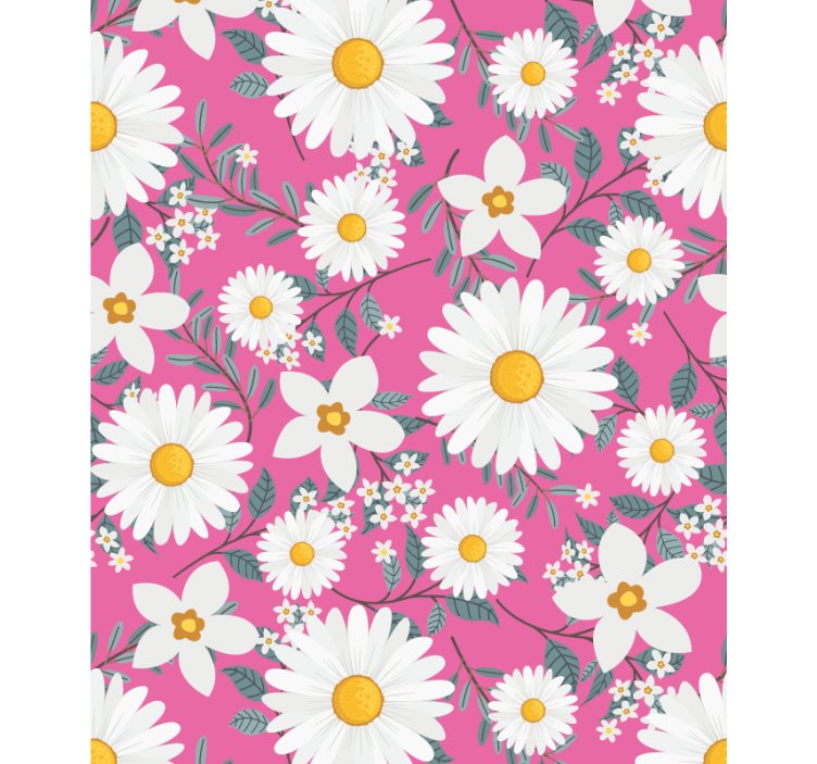 Store enrouleur fleurs et plantes motif de marguerites roses - TenStickers