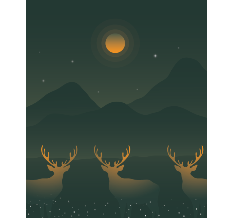Store enrouleur animaux silhouettes de cerfs majestueuses - TenStickers