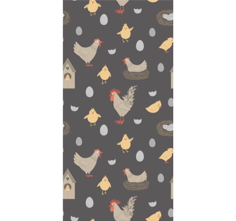 Store enrouleur animaux motif de poules et d'oeufs - TenStickers