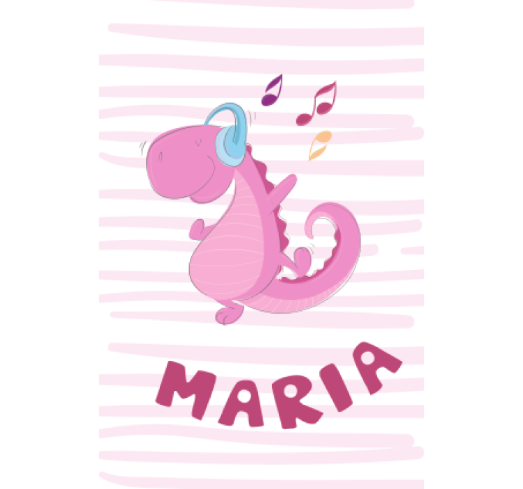 Store enrouleur dinosaure doux avec nom - TenStickers