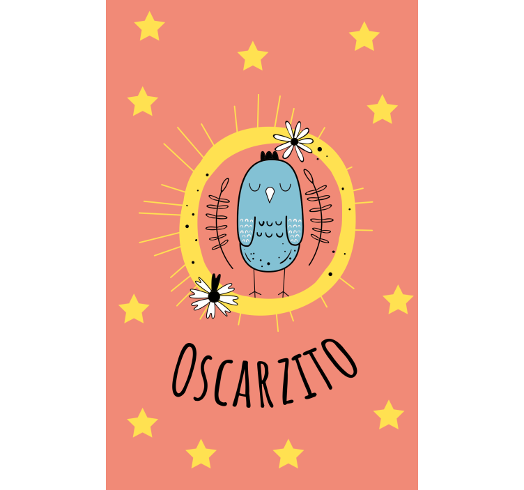 Store enrouleur chambre enfant oiseau bleu avec nom - TenStickers