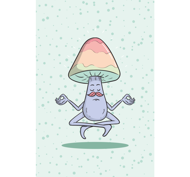 Store enrouleur amusant personnage de champignon méditant - TenStickers