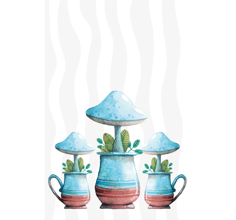 Store enrouleur fleurs et plantes pots de champignons - TenStickers