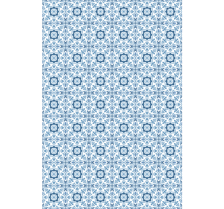 Store enrouleur salle de bain tuiles bleues complexes - TenStickers