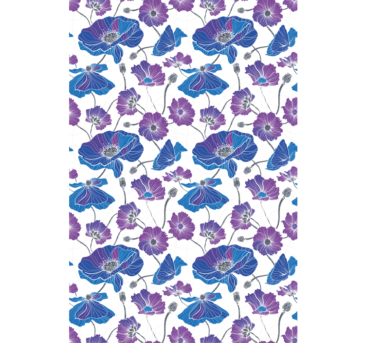 Store enrouleur fleurs et plantes motif bleu et rose - TenStickers