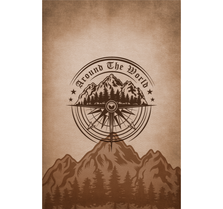 Store enrouleur salon conception de boussole de montagne - TenStickers