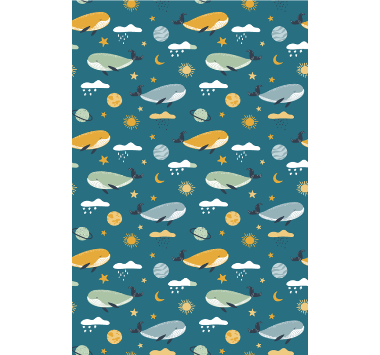 Store enrouleur chambre enfant motif de baleines - TenStickers