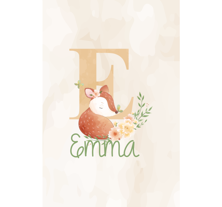 Store enrouleur chambre enfant renard avec initiale et nom - TenStickers