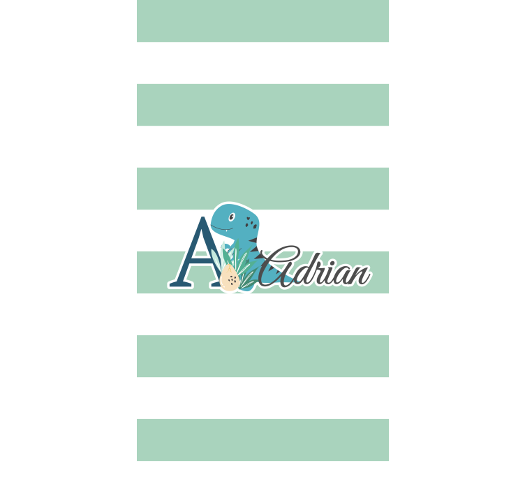 Store enrouleur chambre enfant dinosaure rayé avec nom - TenStickers