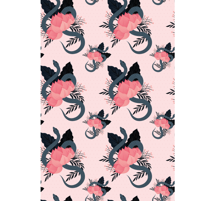 Store enrouleur fleurs et plantes motif floral et serpent - TenStickers