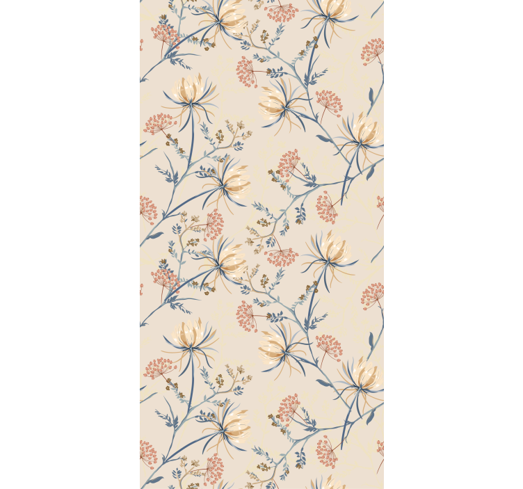 Store enrouleur fleurs et plantes motif fleuri beige - TenStickers
