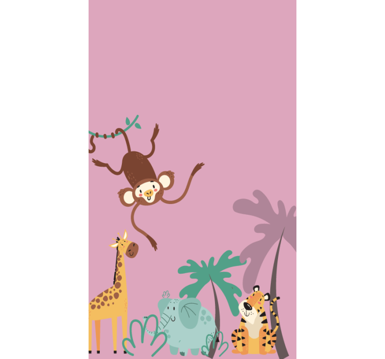 Store rose animaux de la jungle style boho - TenStickers