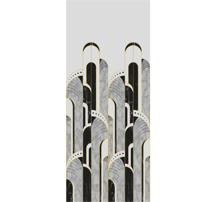 Stores modernes Art Déco motif gris et noir - TenStickers