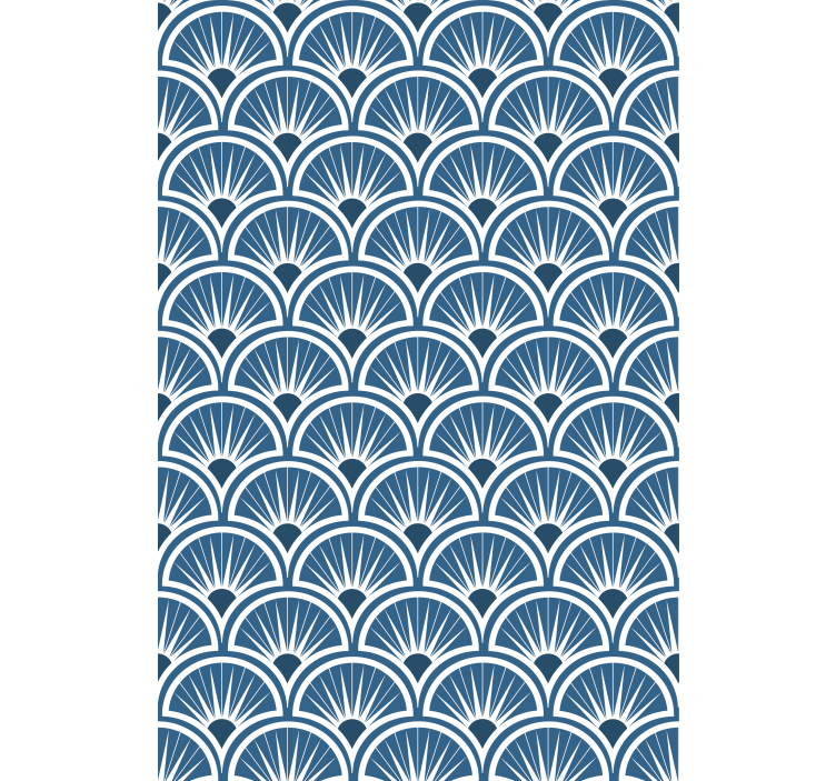 Stores modernes Art Déco motif bleu et blanc - TenStickers