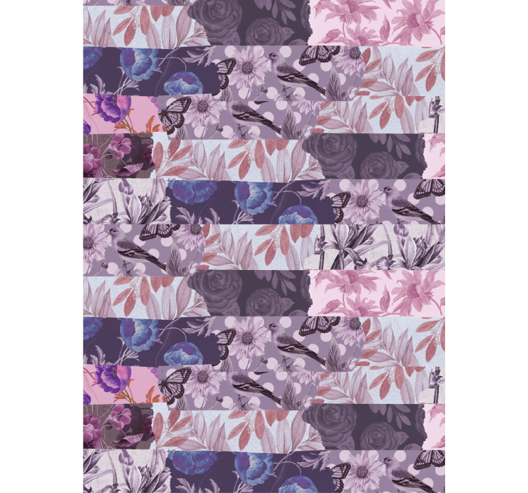 Store enrouleur fleur collage tons mauves - TenStickers