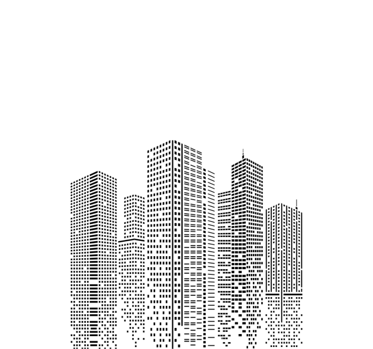 Store bureau ligne d'horizon paysage urbain - TenStickers