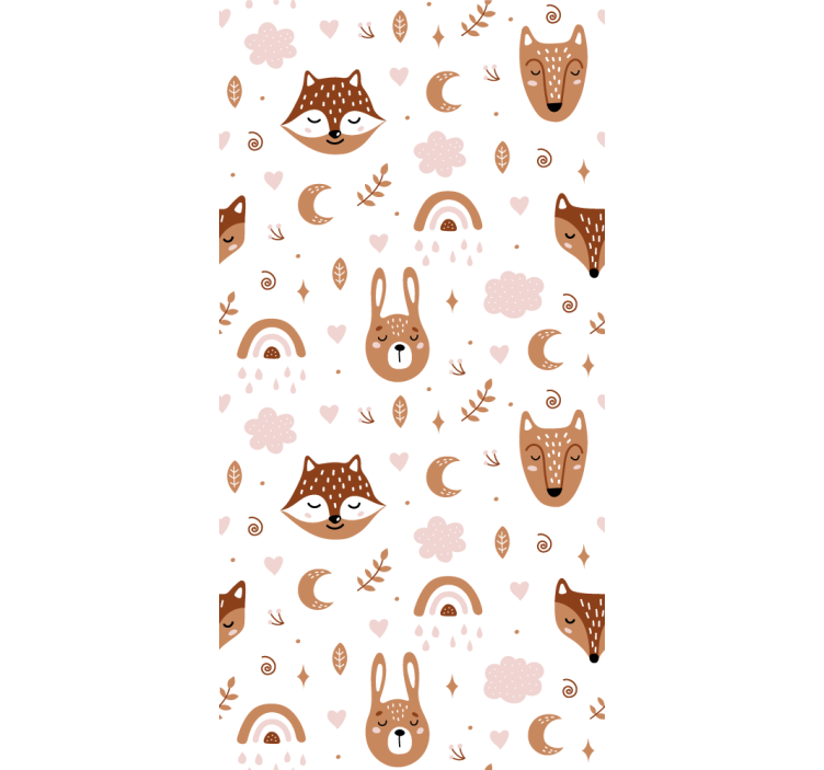 Store enfants animaux bruns et arcs-en-ciel - TenStickers
