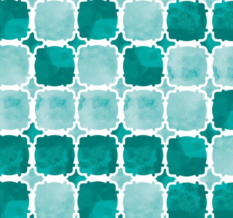 Store bleu salon carreaux d'aquarelle - TenStickers