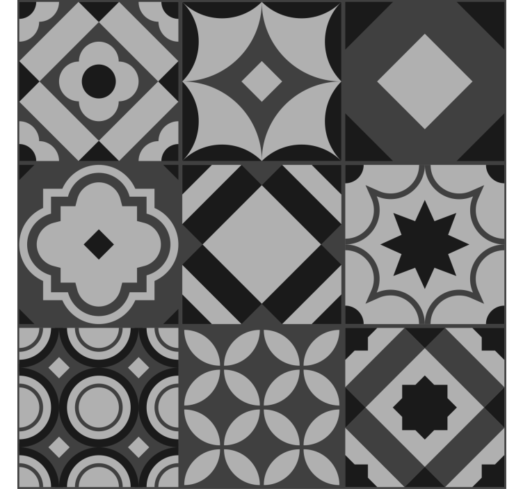 Store cuisine effet carrelage carreaux noirs - TenStickers