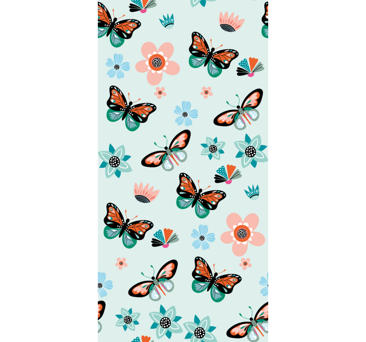 Store enrouleur enfants papillons et fleurs - TenStickers