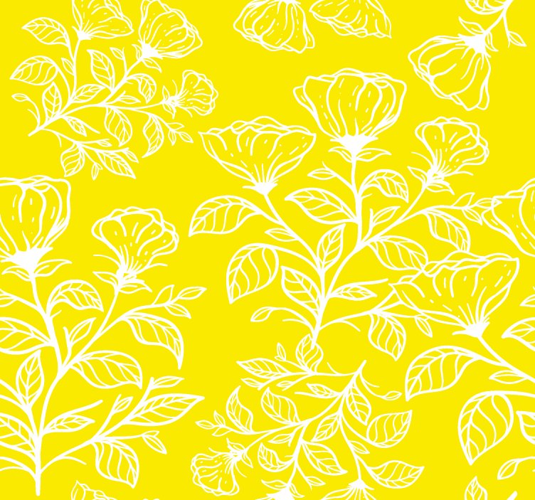 Store jaune motif de fleurs - TenStickers