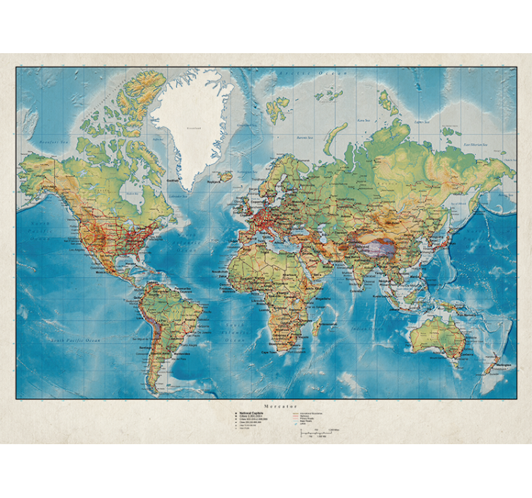 Store carte du monde mercator - TenStickers