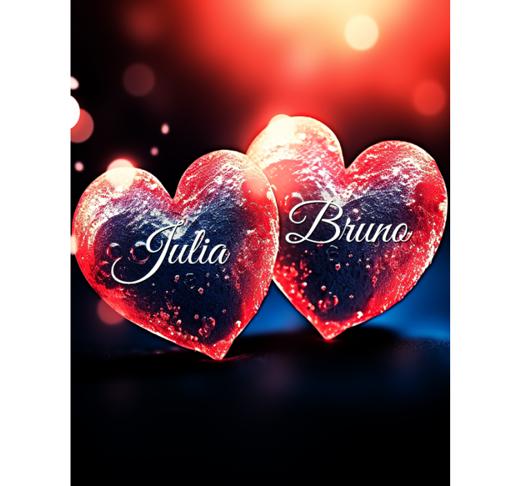 Store enrouleur romantique coeurs avec nom - TenStickers